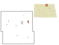 Location of Rolla, North Dakota
