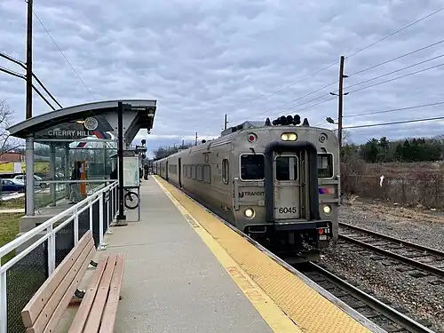 Cherry Hill station, along the NJ Transit route, connecting Philadelphia and Atlantic City