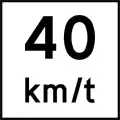 Advisory 50&nbsp;km/h sign in Norway