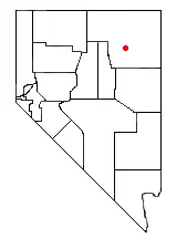 Location of the Ruby Crest Trail within Nevada.
