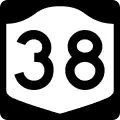 New York State Route 38 marker