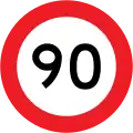 90&nbsp;km/h speed limit