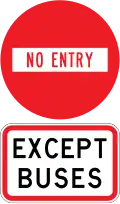 No entry except buses