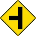 Side road on the left (diamond)
