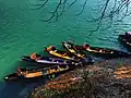 Traditional Kumaoni boats on the lake