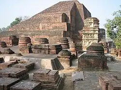 The ruins of Nalanda Mahavihara at Nalanda[64]