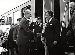 Major Nandor at the reception of President Tito, Šid 30 September 1977