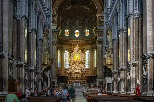 View of the interior, towards the apse
