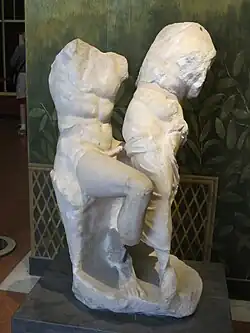 Marble statue of Satyr and Nymph. From Pollena Trocchia