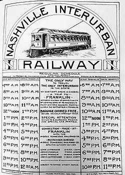 Interurban, Nashville, 1910