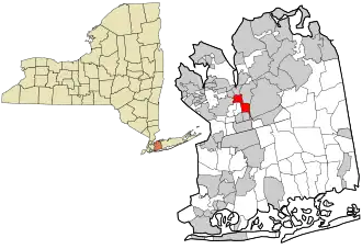 Location in Nassau County and the state of New York