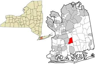 Location in Nassau County and the state of New York
