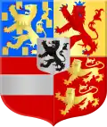 Arms of the Louis of Nassau, Lord of De Lek and Beverweerd, natural son of Maurice of Nassau, Prince of Orange, and his descendants the lords of den Lek and the earls of Grantham in England[56]