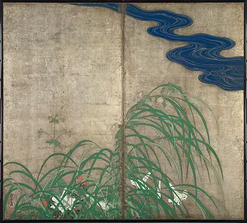 Summer and Autumn Grasses Sakai Hōitsu, byōbu screen painting, 19th century