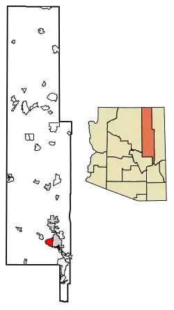 Location of Linden in Navajo County, Arizona.