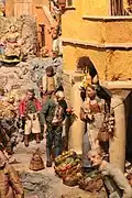 Street scene, detail of the Neapolitan crèche
