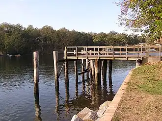 Wharf at Nelligen formerly used by the Illawarra Steam Navigation Company.