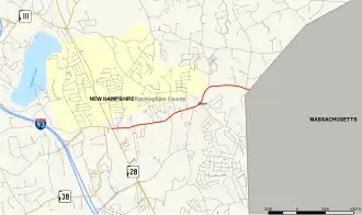 Map of New Hampshire Route 97