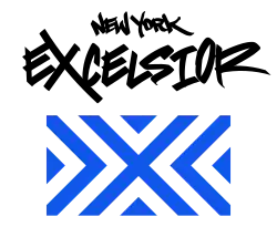 The logo for the New York Excelsior features a flag that represents the coming together of people, cultures, and ideas in New York City.