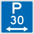 Parking Permitted: 30 Minutes (on both sides of this sign, standard hours)