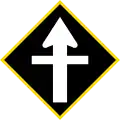 Crossroads with priority ahead