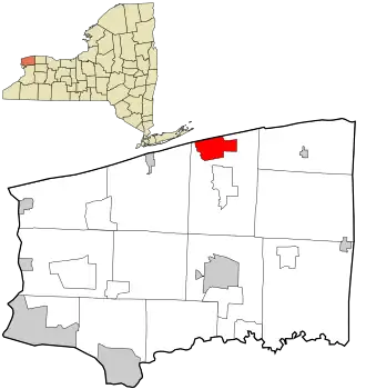 Location in Niagara County and the state of New York.