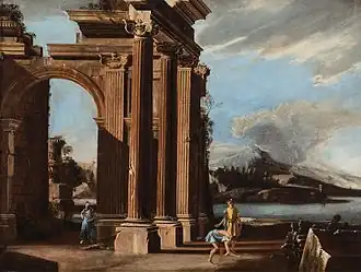 N. Codazzi and D. Gargiulo. Eruption of Vesuvius with Architecture and Figures. Between 1660 and 1693. Oil on canvas. Private collection