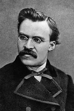 A photograph of German philosopher Friedrich Nietzsche, taken circa 1869