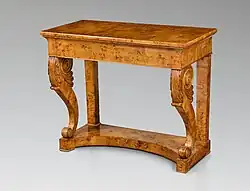 Console; 1825–1830; carpentry wood carving veneering; height: 86.6&nbsp;cm, width: 104.2&nbsp;cm; National Museum of Warsaw