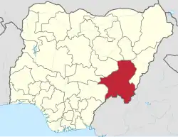 Location of Taraba State in Nigeria