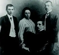 Family portrait of Alfred, Emmy, Fritz and Robert Noether