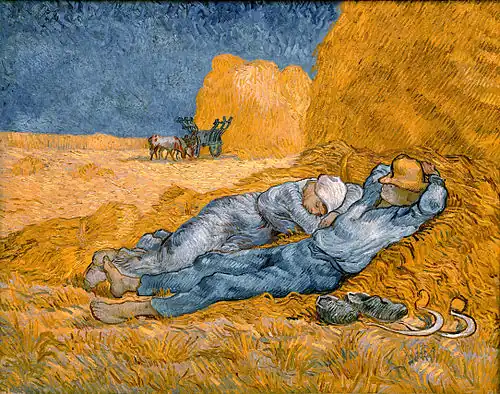 Noon – Rest from Work (1890) by Vincent van Gogh (after Millet)