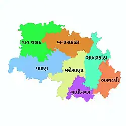 Vav-Tharad district in green.