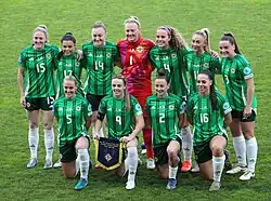 Danielle Maxwell with the Northern Ireland Women's National Football Team in 2025
