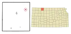 Location within Norton County and Kansas