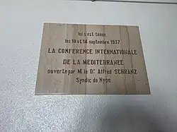 Plaque commemorating the Nyon conference