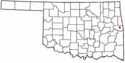 Location of Akins, Oklahoma