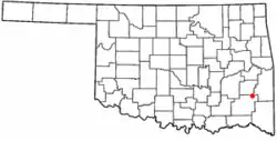 Location of Albion, Oklahoma