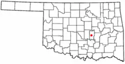 Location of Bowlegs, Oklahoma