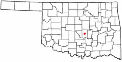 Location of Brooksville, Oklahoma