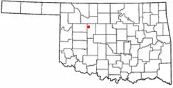 Location of Canton, Oklahoma