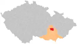 Location in the South Moravian Region within the Czech Republic
