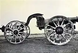 A barrel with limber ready for transport.