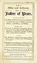 George Webb's 1736 office of "Justice of Peace"