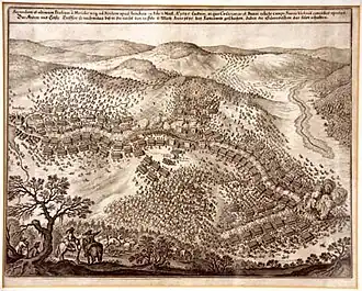 Copper engraving of the Battle of Jankov.