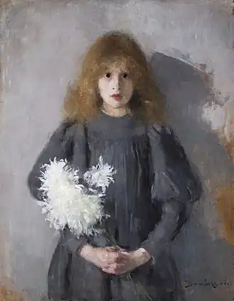 Olga Boznańska, Girl with Chrysanthemums, 1894, National Museum in Kraków
