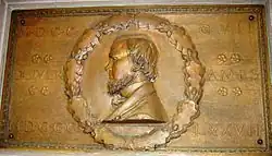 Bas relief of Oliver Ames Jr., Ames Free Library, North Easton, Massachusetts (1883)