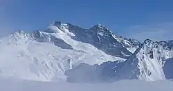 View from the northwest. Right: the Fußstein