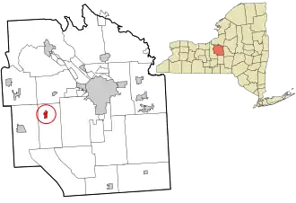 Location in Onondaga County and the state of New York.