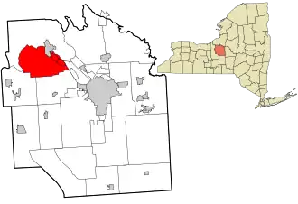 Location in Onondaga County and the state of New York.